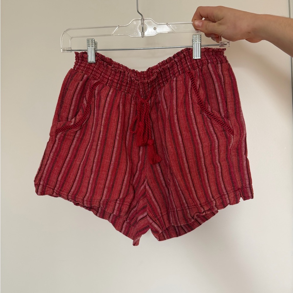 Briggs New York Red Striped High Waist Shorts